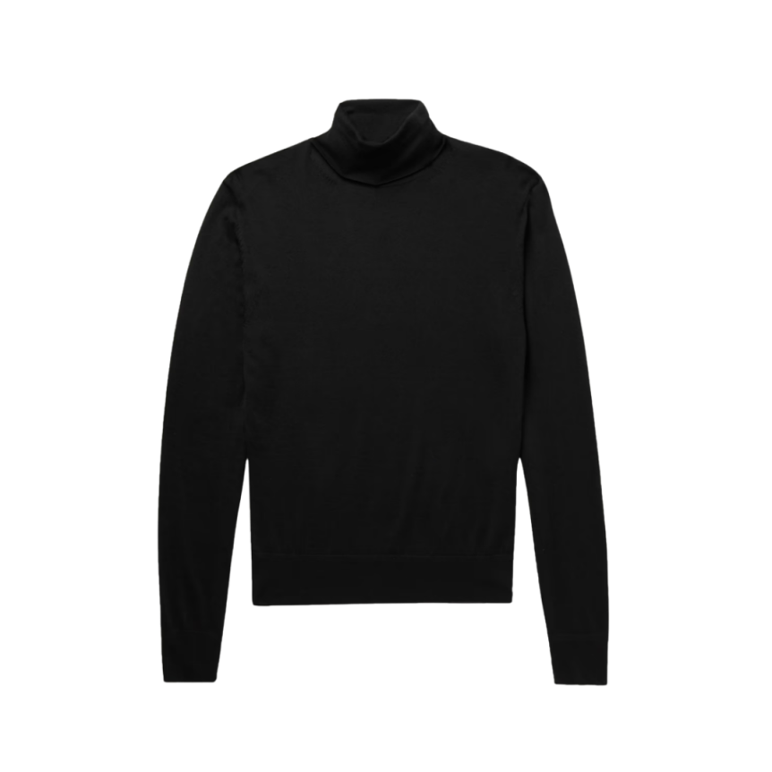 Pull col roulé TOM FORD mélange cachemire soie noir