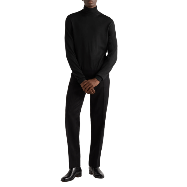 Pull col roulé TOM FORD mélange cachemire soie noir
