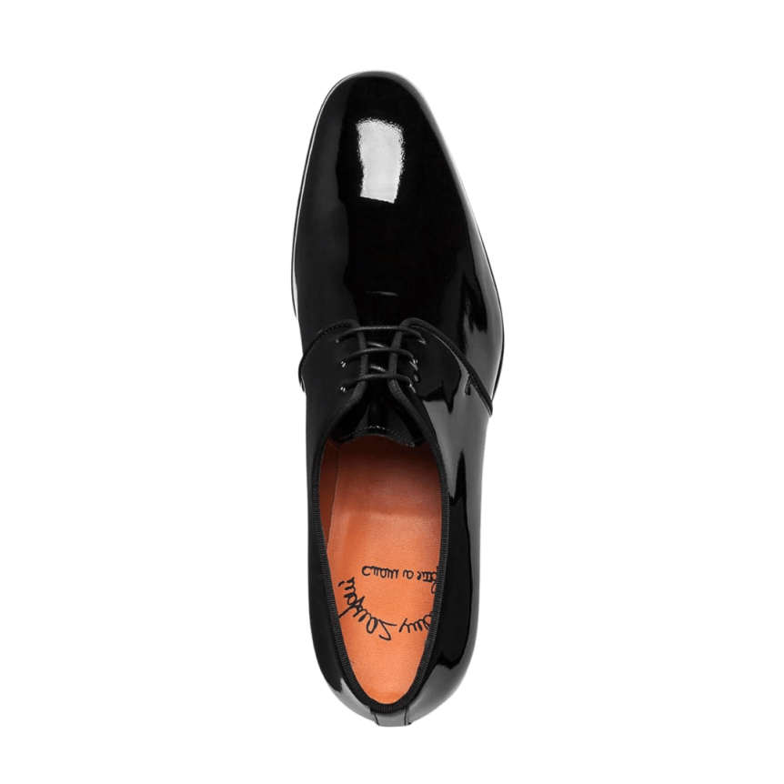 Derbies à lacets SANTONI cuir vernis noir