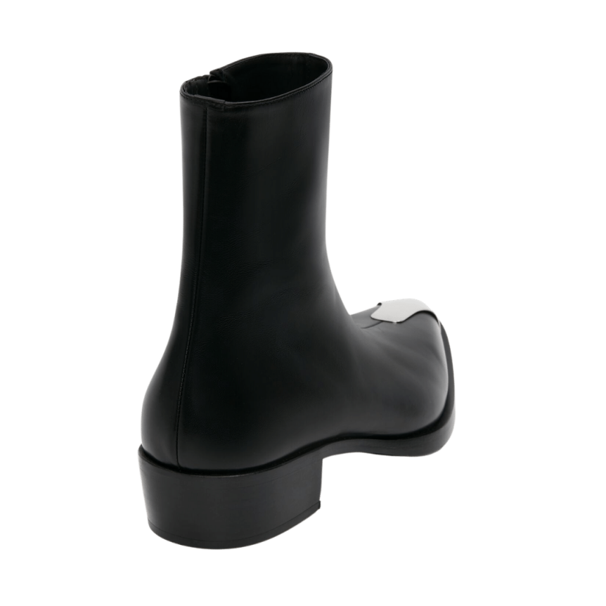 Boots Bottines ALEXANDER MCQUEEN Punk cuir noir bout métal