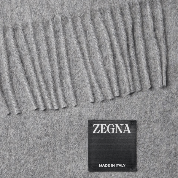 Echarpe  ZEGNA Cachemire gris franges