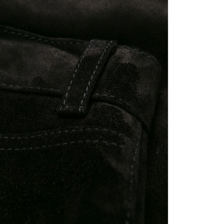 Pantalon SAINT LAURENT Jeans cuir noir chevre velours