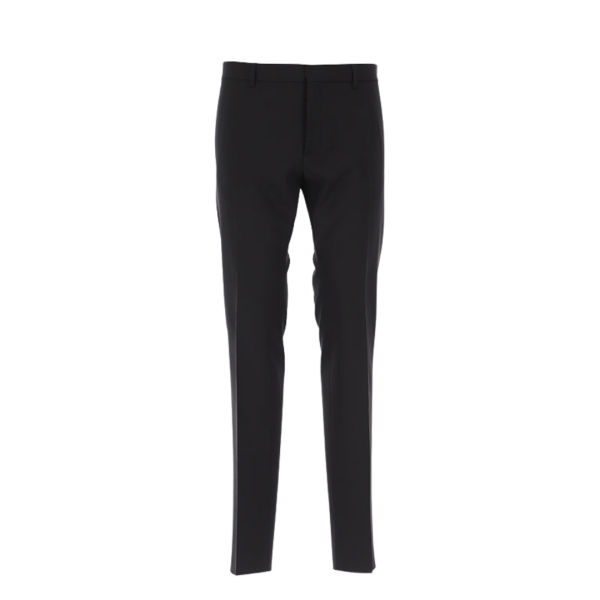 Pantalon DSQUARED laine noire fermeture crochet passants ceinture