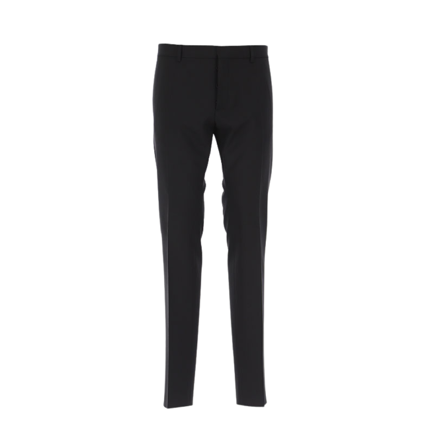 Pantalon DSQUARED laine noire fermeture crochet passants ceinture