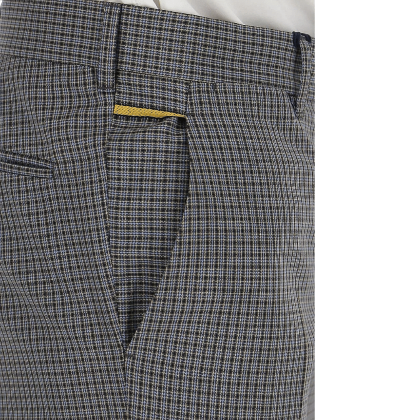 Pantalon PRADA fuselé carreaux bleu noir beige