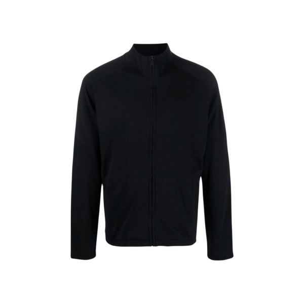 Pull zippé ZEGNA laine fine bleu marine