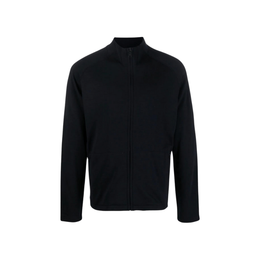 Pull zippé ZEGNA laine fine bleu marine