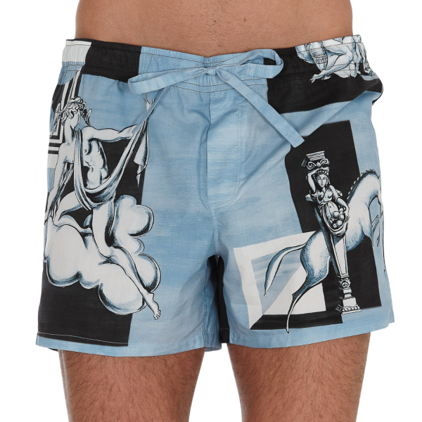 Short en coton à imprimé graphique