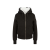 Sweat-shirt Blouson à capuche jersey gris fourrure blanche