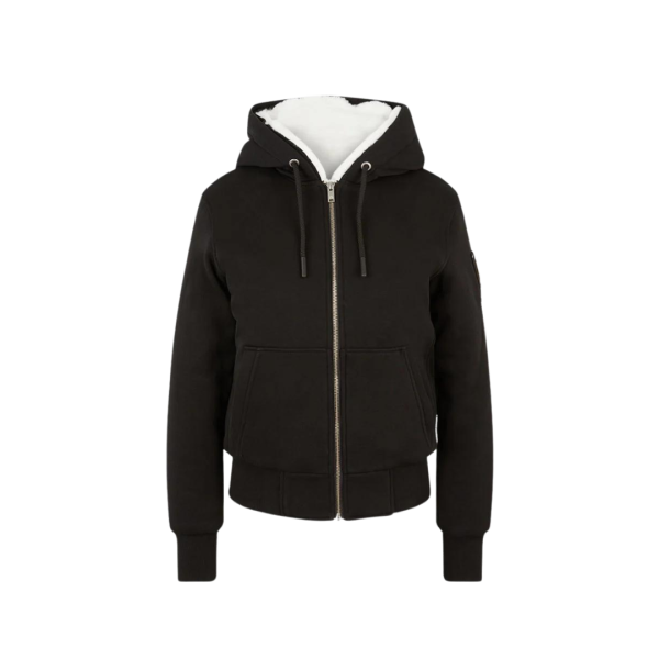 Sweat-shirt Blouson à capuche MOOSE KNUCKLES jersey gris fourrure blanche