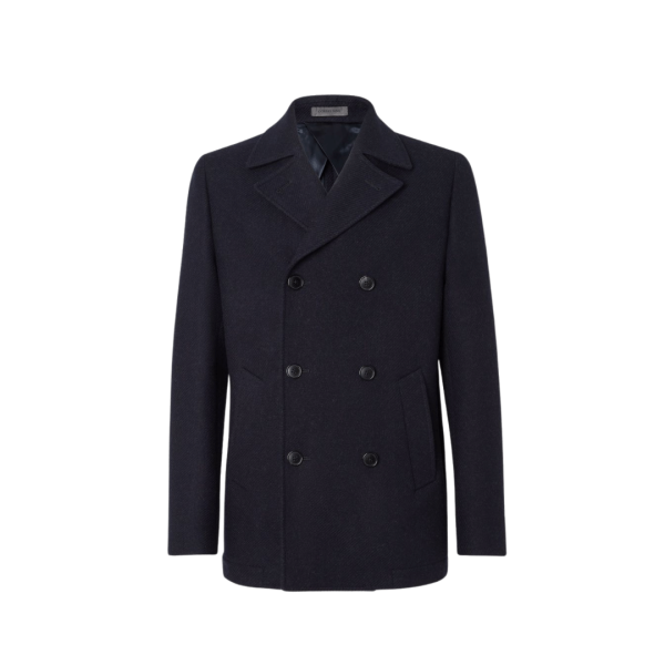 Caban CORNELIANI Peacoat laine vierge double face bleu marine