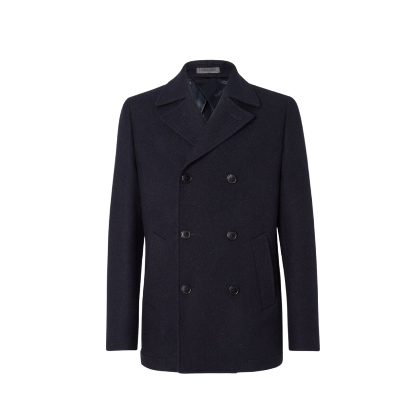 Caban CORNELIANI Peacoat laine vierge double face bleu marine