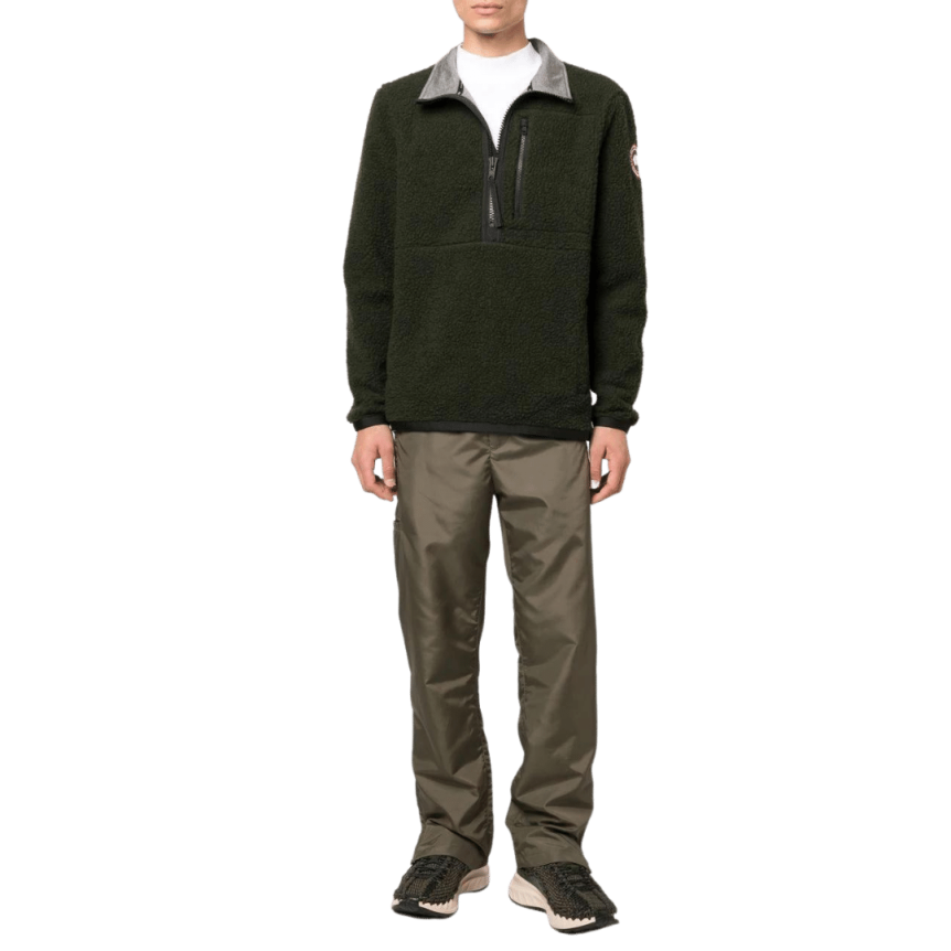 Pull CANADA GOOSE col montant zippé Renfrew Polaire Kaki