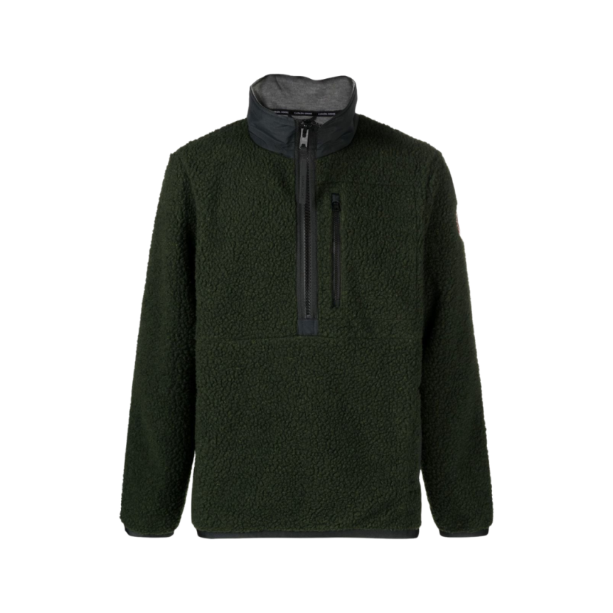 Pull CANADA GOOSE col montant zippé Renfrew Polaire Kaki