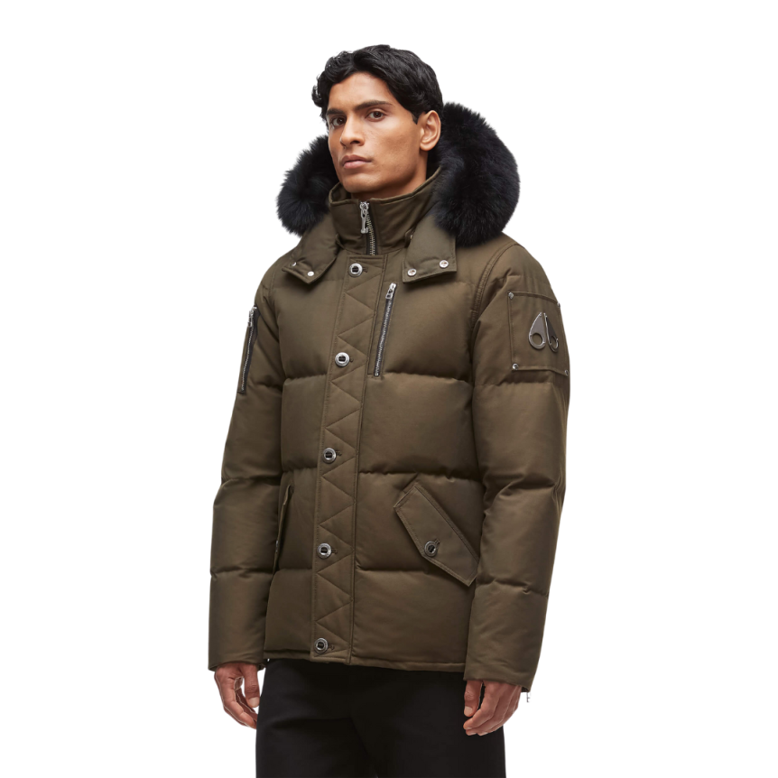 Parka MOOSE KNUCKLES 3Q Nylon kaki capuche fourrure noire