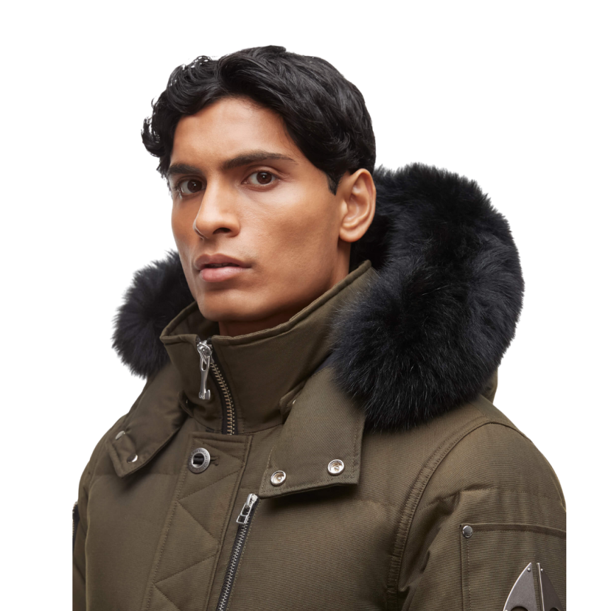 Parka MOOSE KNUCKLES 3Q Nylon kaki capuche fourrure noire