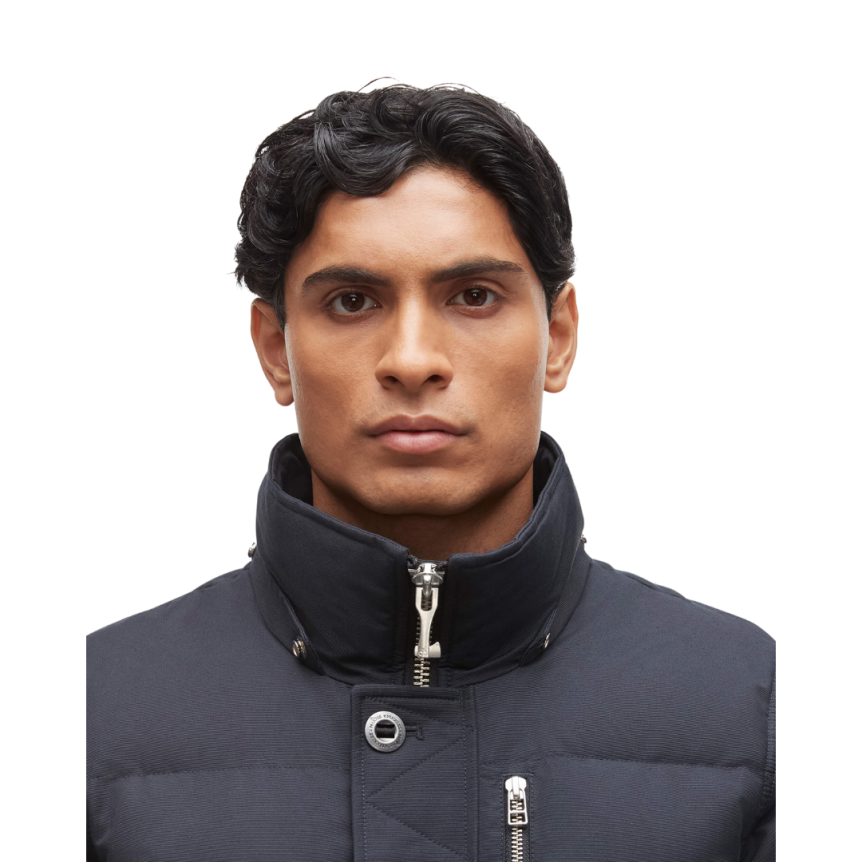 Parka MOOSE KNUCKLES 3Q Nylon bleu marine capuche fourrure noire