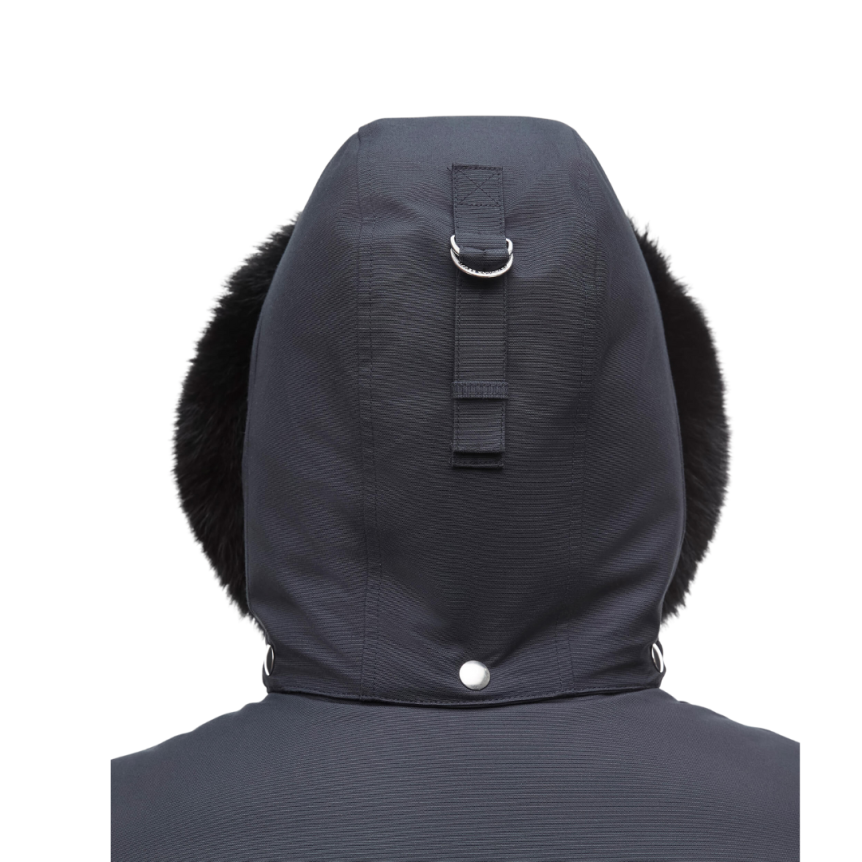 Parka MOOSE KNUCKLES 3Q Nylon bleu marine capuche fourrure noire