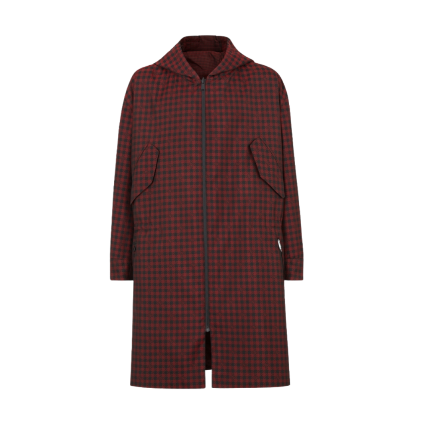 Parka réversible à capuche Pied de poule FF Noir Rouge