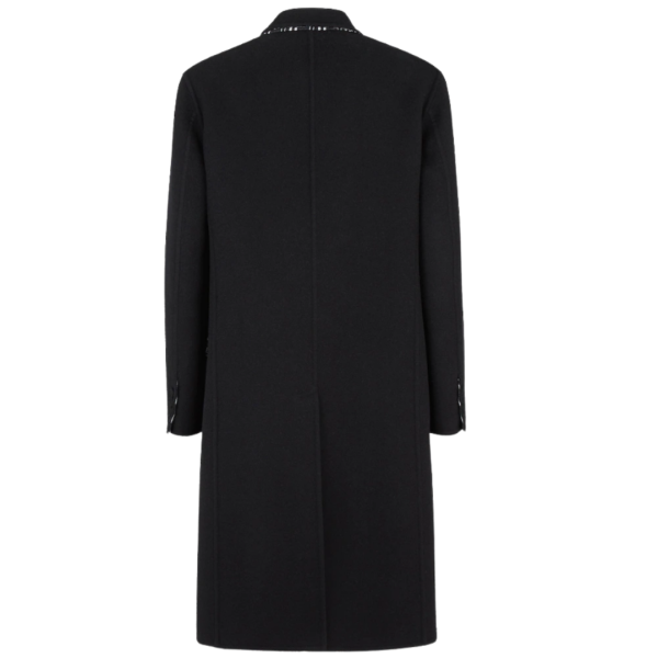 Manteau croisé réversible FENDI laine noire FF Noir blanc