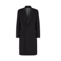 Manteau croisé réversible laine noire FF Noir blanc