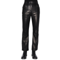 Pantalon Bootleg cuir agneau noir