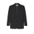 Veste croisée double boutonnage laine noire fines rayures craie