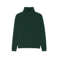 Pull col roulé cachemire vert