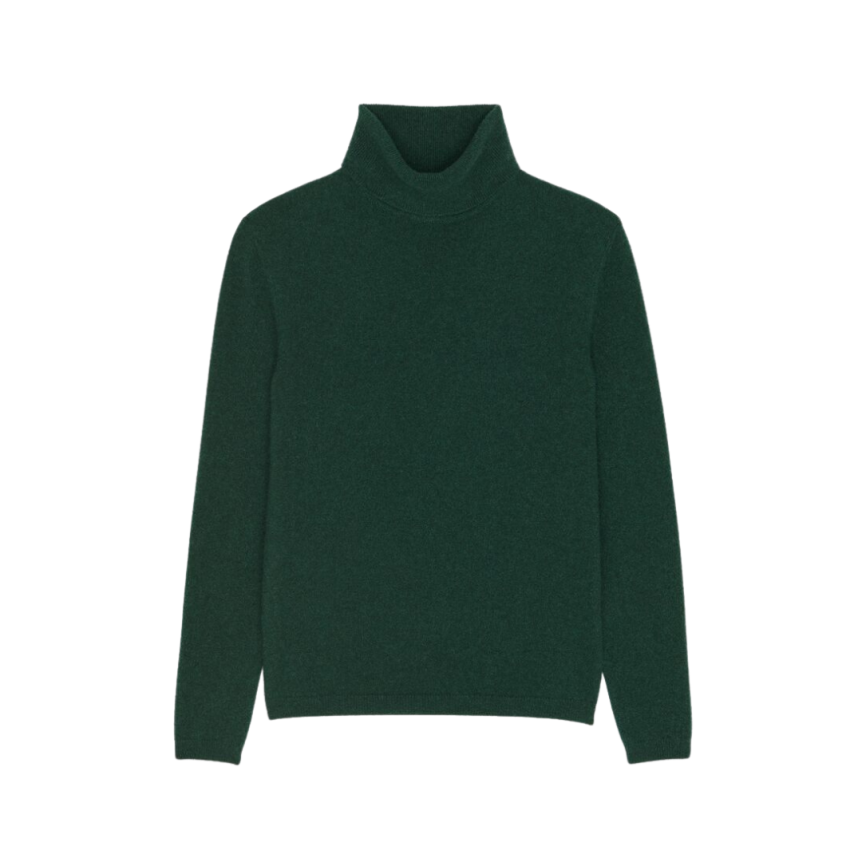 Pull SAINT LAURENT col roulé cachemire vert