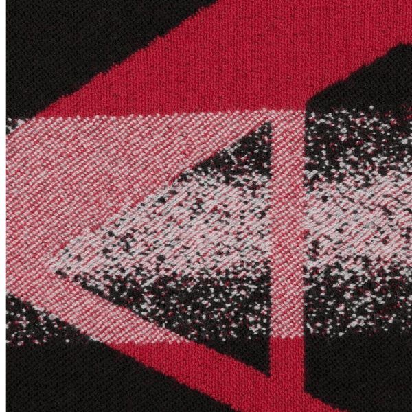 Echarpe LANVIN laine noire logo rouge gris