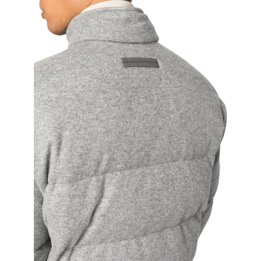 Doudoune ZEGNA blouson matelassé à capuche Oasi Cashmere flanelle grise