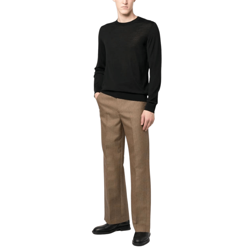 Pull col rond ZEGNA maille fine laine noire