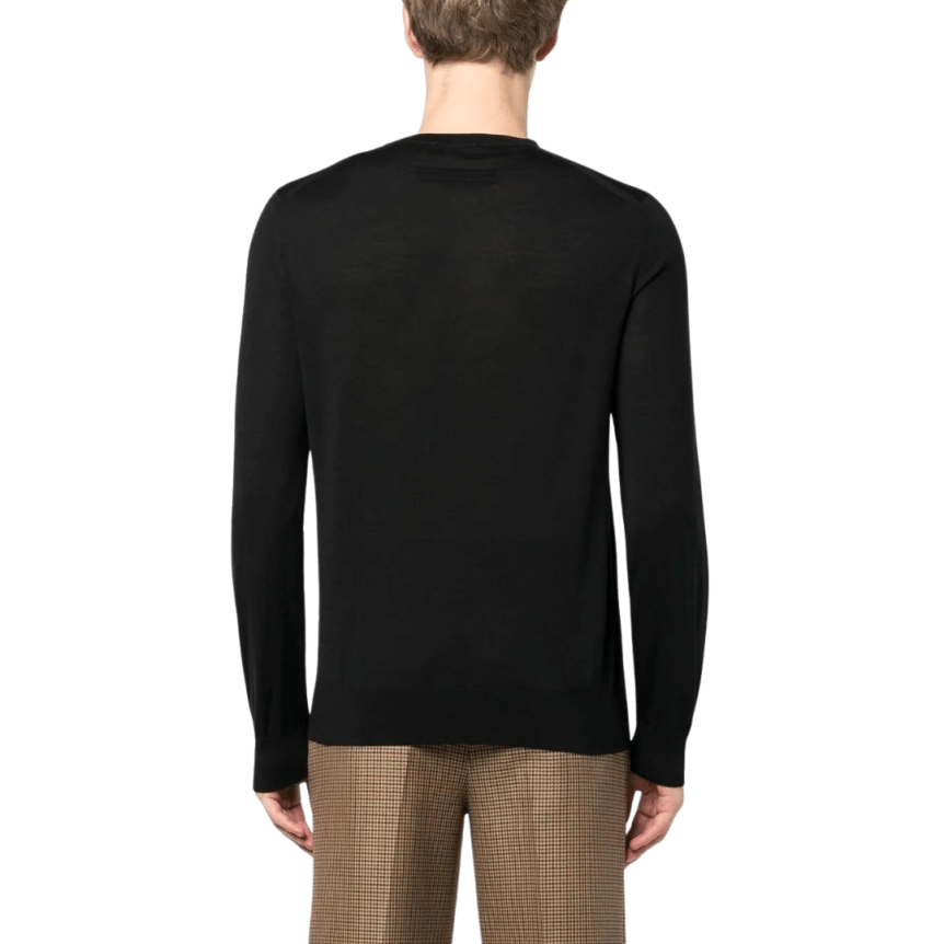 Pull col rond ZEGNA maille fine laine noire