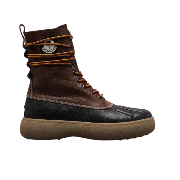 Moncler X Palm Angels Bottes en cuir Winter Gommino Noir marron
