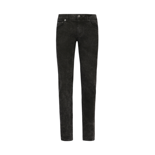 Jean DOLCE & GABBANA skinny denim stretch noir effet marbré
