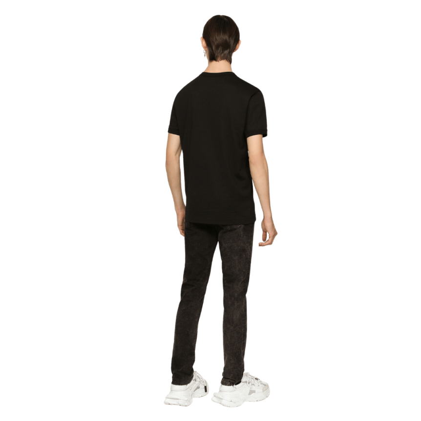 Jean DOLCE & GABBANA skinny denim stretch noir effet marbré