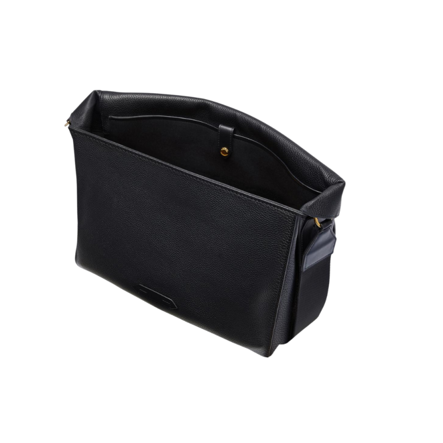 Grand Sac Messenger TOM FORD Icon cuir grainé noir Bandoulière