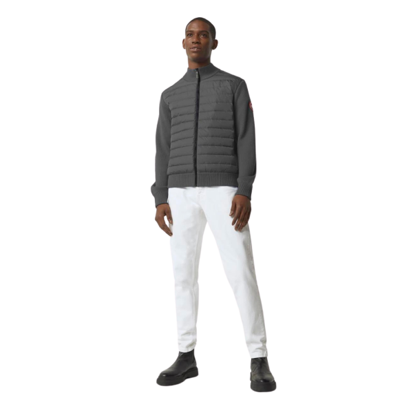 Veste cardigan CANADA GOOSE Hybridge zippé bi matière gris anthracite