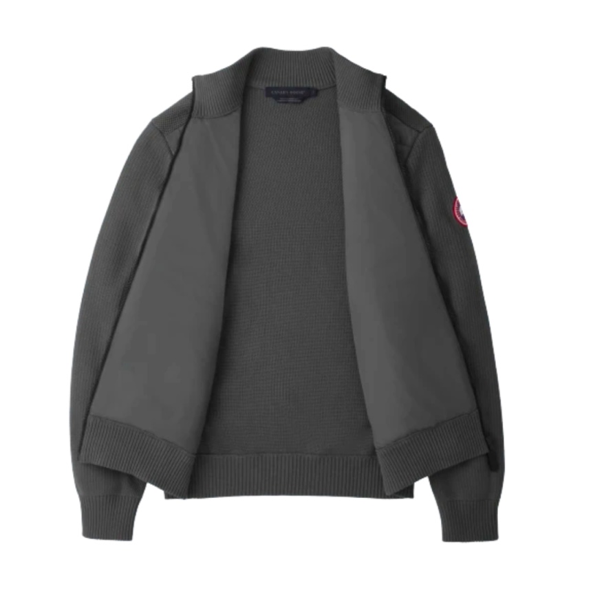 Veste cardigan CANADA GOOSE Hybridge zippé bi matière gris anthracite