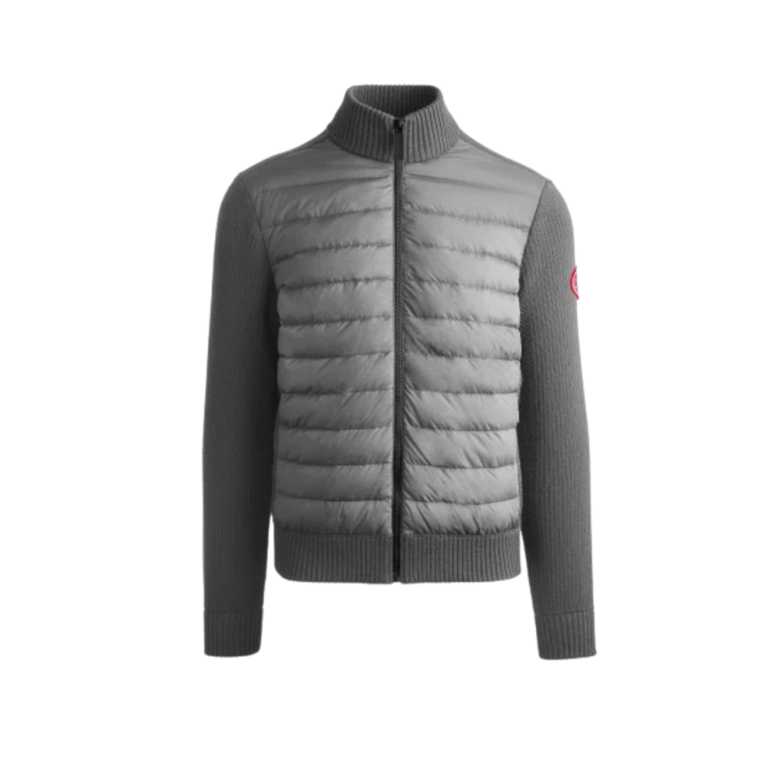 Veste cardigan CANADA GOOSE Hybridge zippé bi matière gris anthracite