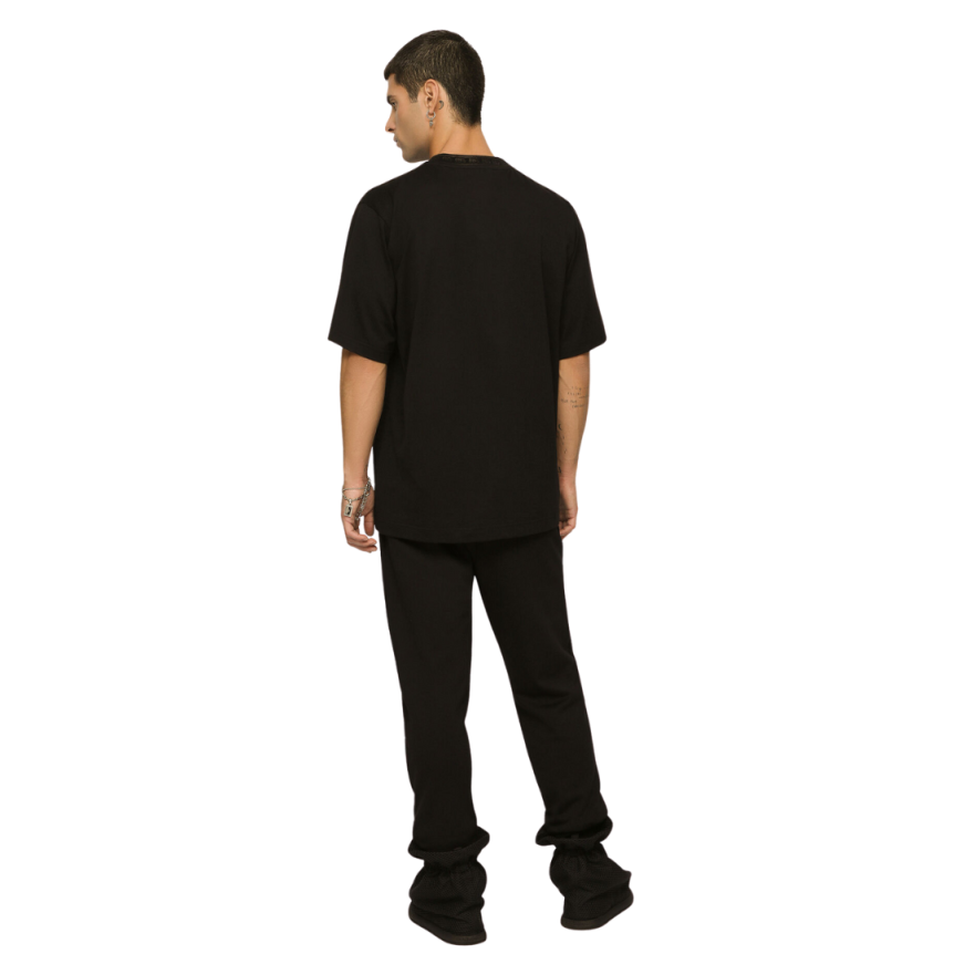 DOLCE & GABBANA Bas jogging noir ceinture monogramme broderie DG