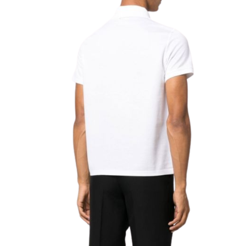 Polo SAINT LAURENT manches courtes coton bio blanc logo Monogramme blanc