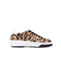 Baskets basses cuir façon poulain léopard