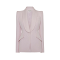 Veste cintrée épaule en pointe laine grain de poudre rose porcelaine