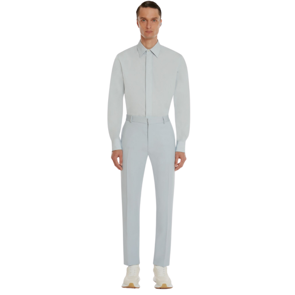 Chemise ALEXANDER MCQUEEN Popeline coton épaules Tombantes Bleu Nuage