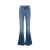 jean flare patch logo denim bleu finitions effet usé