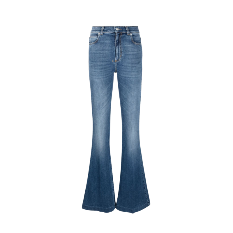 jean flare patch logo denim...