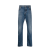jean droit coton bleu effet semi délavé patch logo poche bleu ciel
