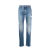 jean slim denim coton bleu délavé déchiré plaque logo