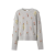 Pull Lorena laine mélangée gris broderies fleurs cristaux